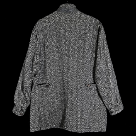 Luciano Barbera Wool Cashmere Herringbone Italy Blazer Coat Jacket Men's Size 56 - Picture 2 of 13